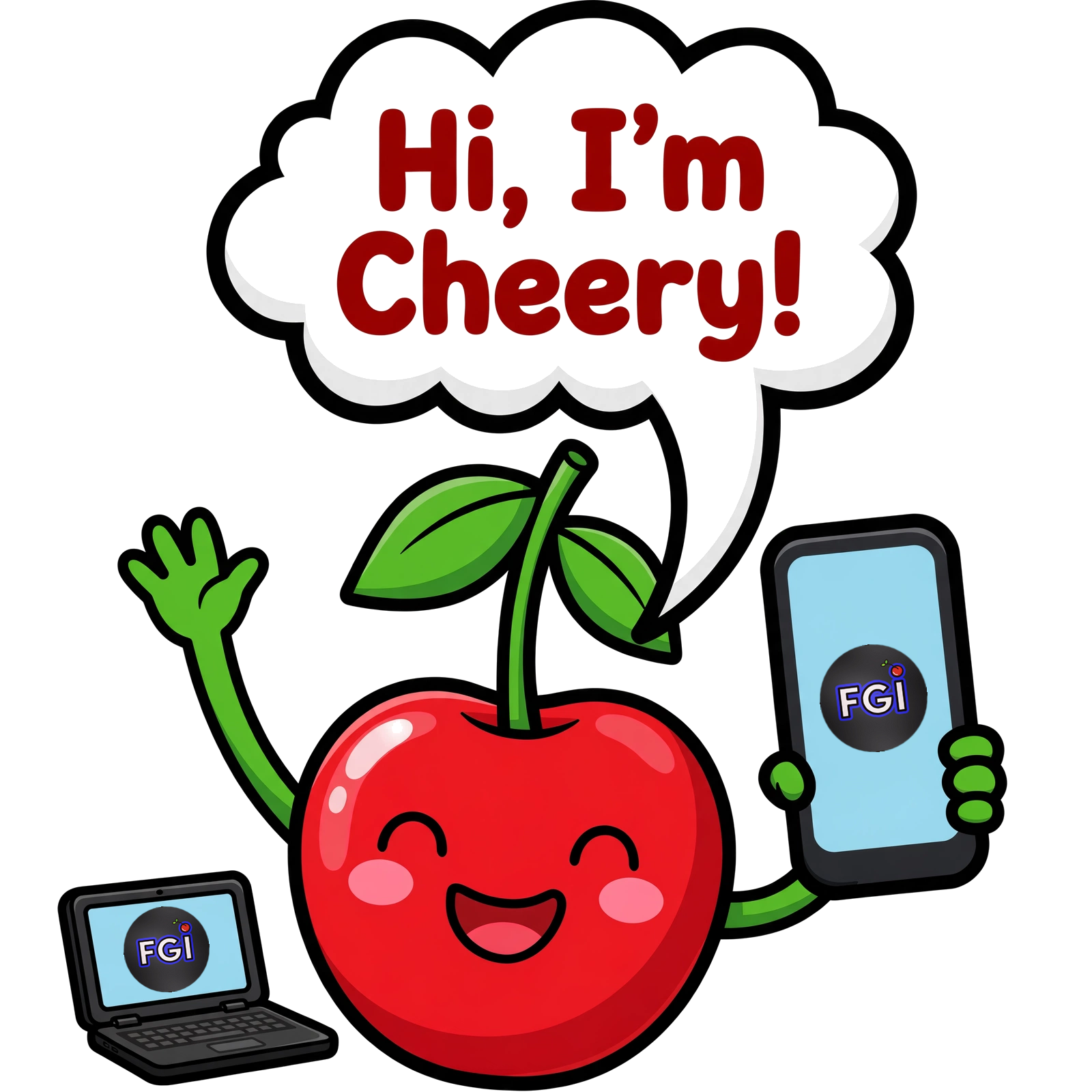 Cheery the cherry mascot